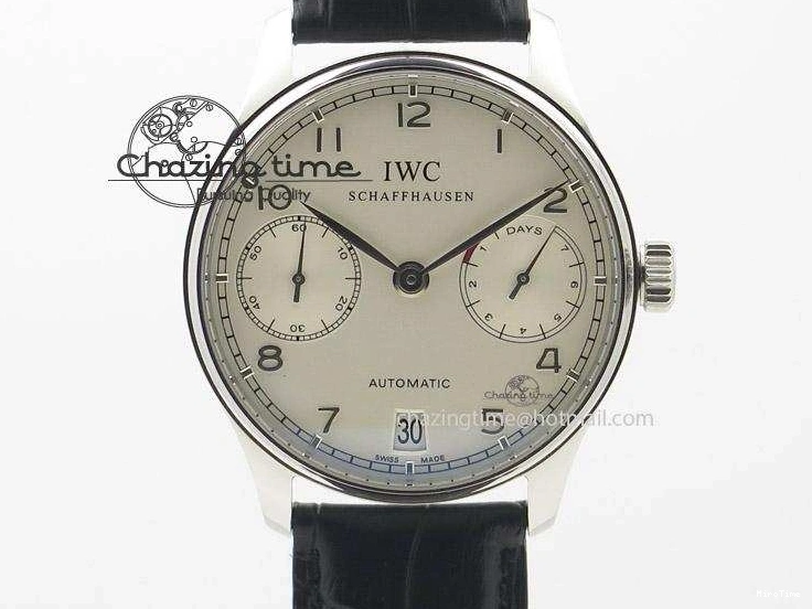 MIROTIME 0125 Bold Portuguese Real PR IW500704 ZF 1:1 Best Edition On Black Leather Strap A 7374